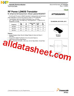 AFT09S282N 数据表 PDF NXP Semiconductors