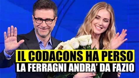 Ultim Ora Il Codacons Ha Perso Chiara Ferragni Andr Da Fabio Fazio