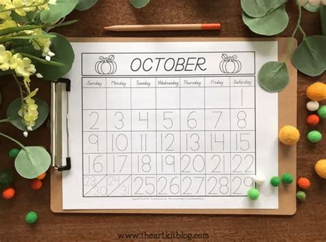 October Calendar Page | Free Homeschool Deals