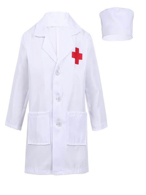 Yonghs Kids Boys Girls Doctor Cosplay Costumes Lab Coat Cap Set