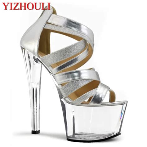 Sexy Fashion Shimmering High Heels Women Sexy Stage Roman Style 17 Cm