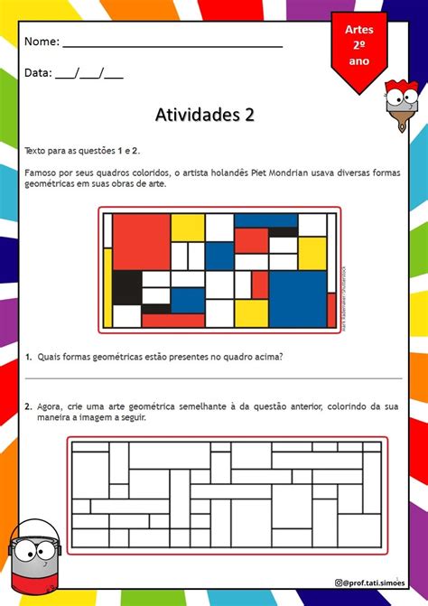 Atividade de Artes para 4º ano