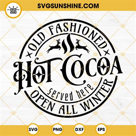 Merry Christmas Hot Cocoa Svg Old Fashioned Hot Cocoa Svg Christmas Hot Chocolate Svg