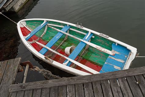 Premium Photo High Angle View Of Fishing Boat Moored At Pier