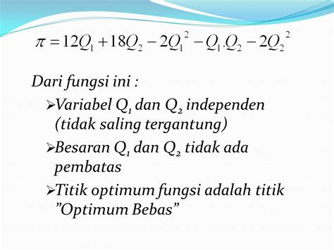 Optimasi Multivariat Dengan Kendala Persamaan Oleh Hafidh Munawir