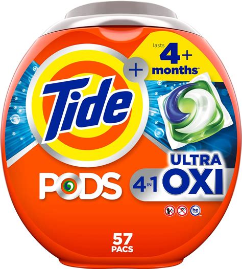 Tide Pods Liquid Laundry Detergent Soap Pacs 4 N 1 Ultra Oxi 57 Count Amazon Ca Health