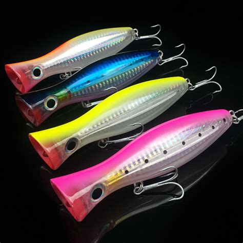 Walk Fish Pcs Big Popper Bait Hard Fishing Lure Pink Blue Yellow For