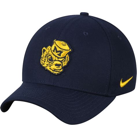 Nike Michigan Wolverines Navy Vault Swoosh Flex Hat