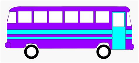 Blue - Bus - Clipart - Purple Bus Clipart, HD Png Download - kindpng