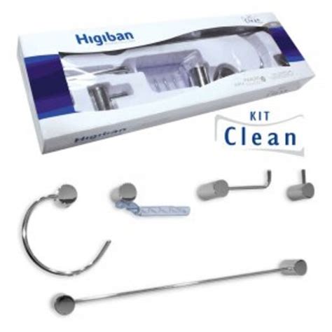 Kit Acess P banheiro Higiban Clean 5pçs Cr Leroy Merlin