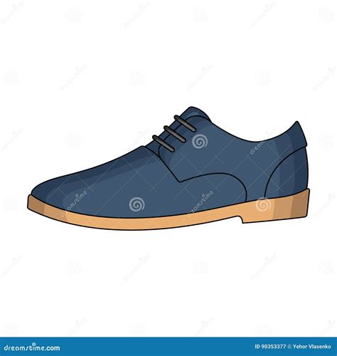 Mens Leather Shiny Shoes with Laces. Shoes To Wear with a Suit Stock Vector - Illustration of