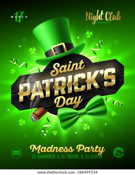 Saint Patricks Day Party Poster Design Stock Vector Royalty Free 586499534