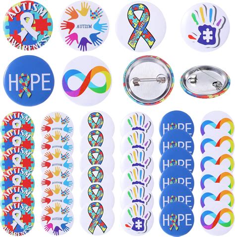 100 Pieces Autism Pin Button Badge Autism Awareness Mini