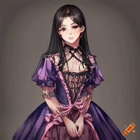 Anime Girl Wearing A Victorian Dress