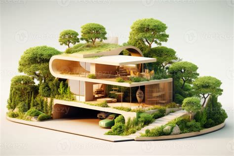 Eco - friendly house with a modern design and a strong emphasis on ...