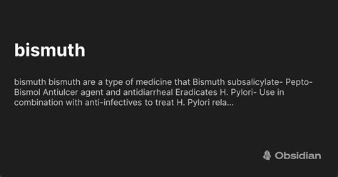 Bismuth Obsidian Publish