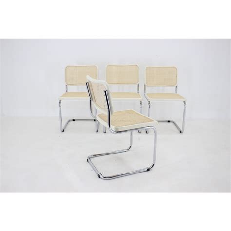 Ensemble De Chaises Vintage Cesca En Rotin De Marcel Breuer Italie