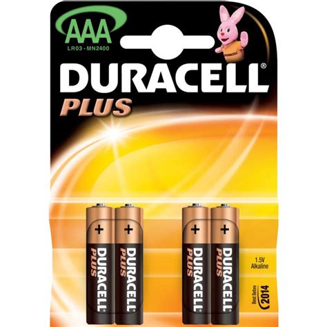 40 Piles LR03 AAA 10 Blisters Duracell Plus R03 AAA