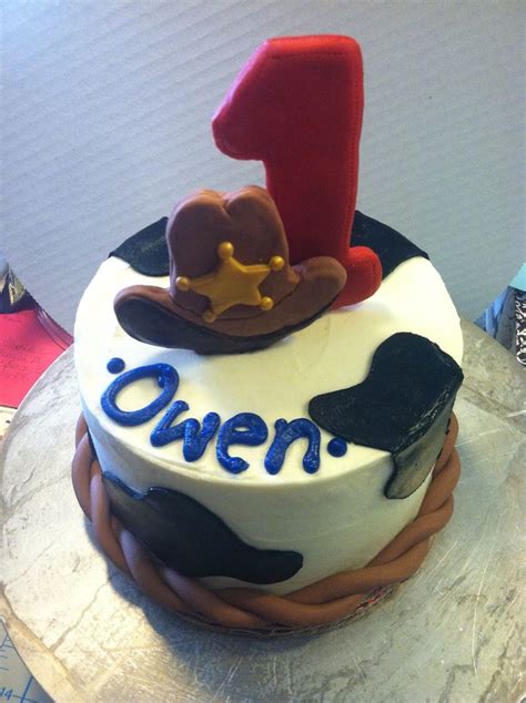 Cowboy Themed 1st Birthday Smash Cake Cowboy Birthday Cakes Twin