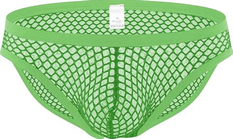 Faringoto Mens Mesh Underwear See Through Fishnet Briefs Bikini Sheer Swimwear Green Shopstyle