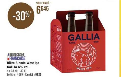 Promo Bière Blonde West Coast Ipa Vol Gallia West chez Cora
