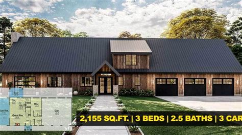 Efficient Ranch Type House Including Bays W Car Garage Hq Plans