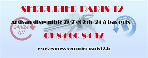 Serrurier Paris 12 dépannage serrurerie par un expert