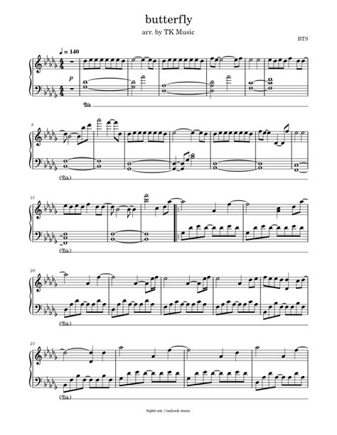 Butterfly - BTS Sheet music for Piano (Solo) | Musescore.com