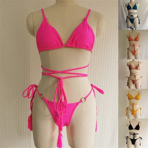 Bộ đồ tắm đi biển Brazil Bikini tua rua Bộ đồ bơi nữ hai mảnh Shopee Việt Nam
