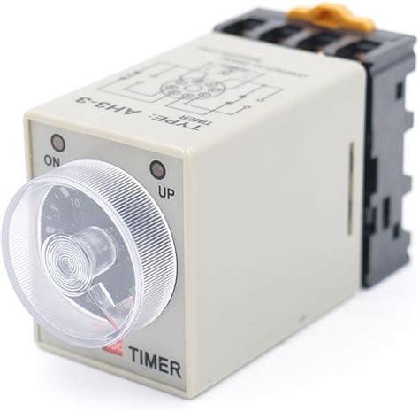 Baomain Delay Timer Relay AH3 3 DC 24V 6 Second DPDT 8 Pins With Socket