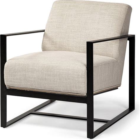 Stamford Light Beige Upholstered Seat With Wood Back And Metal Frame