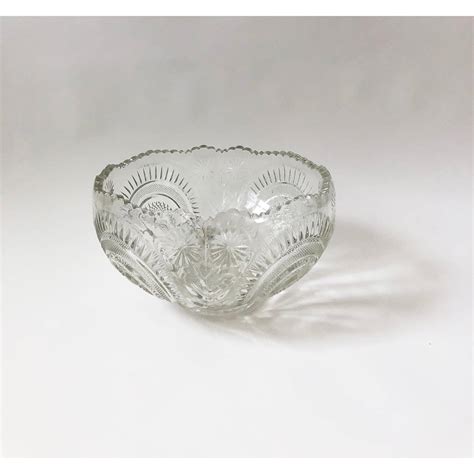 Large Vintage Glass Etched Punch Bowl Eclectic Inventory