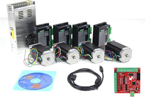 CNCTOPBAOS 4 Axis CNC Kit Nema23 Stepper Motor Driver Kit 425oz In 3A