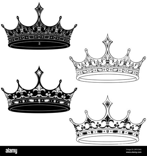 Vector Design Of Golden Crown In Medieval Style Crown Of The European