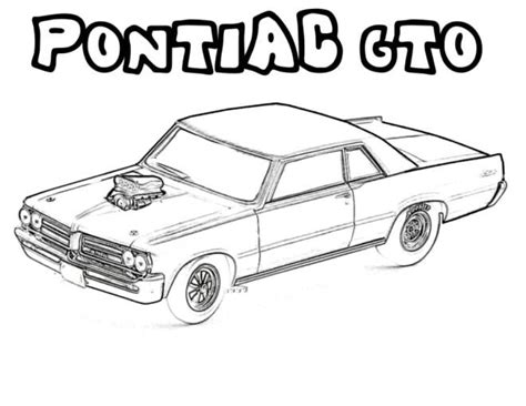 Coloriage Hot Wheels Pontiac GTO dessin gratuit à imprimer