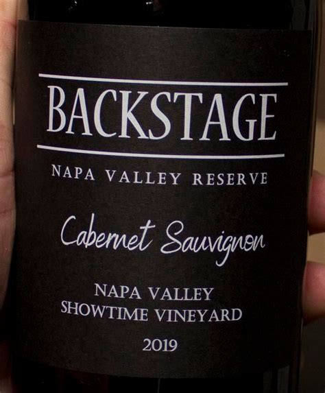 2019 Backstage Cabernet Sauvignon Reserve Backstage Vineyard Usa California Napa Valley