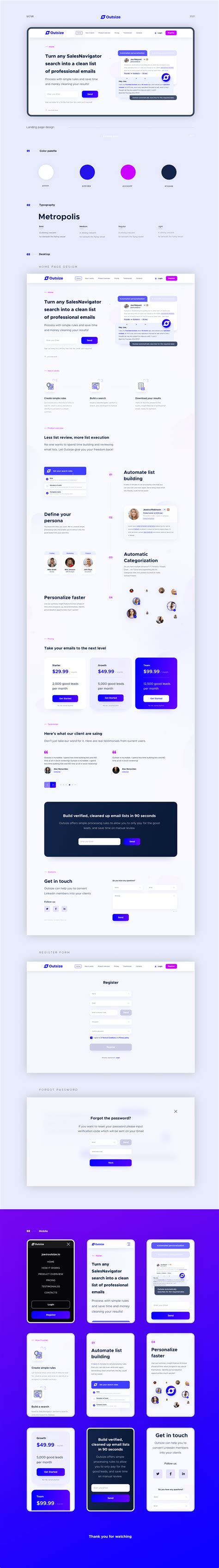 landing page design  recruiting company  behance