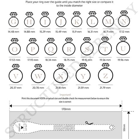 Ring Sizer Chart Printable Ring Size Measuring Tool Etsy De