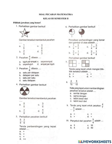 Math Worksheet For Grade 3