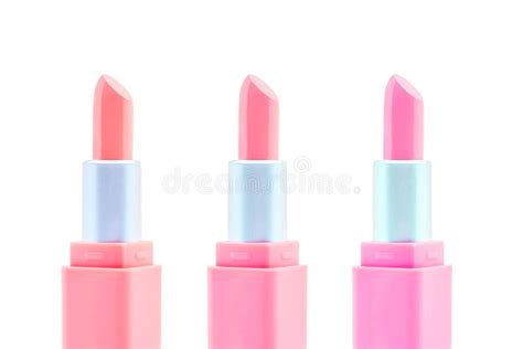 Top View Set Colorful Pastel Lipstick Arranged In A Circle On White