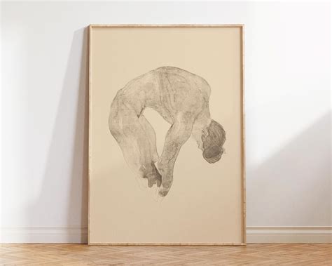 Vintage Nude Man Art Print Male Figure Drawing Wall Art Naked Male Print By Reijer Stolk 20th