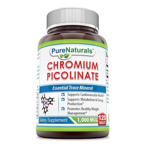Pure Naturals Chromium Picolinate 1000 Mcg 120 Tablets - Walmart.com