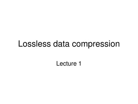 lossless data compression powerpoint