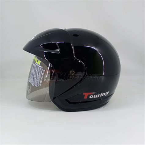 Jual Helm BMC 380 Touring Solid Black Gloss Metallic Half Face Topi