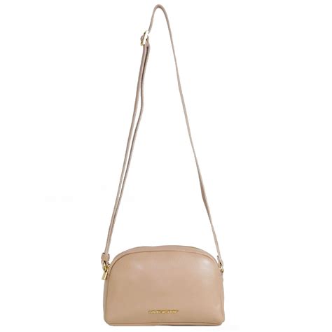 Bolsa Transversal de Couro Legítimo Nude