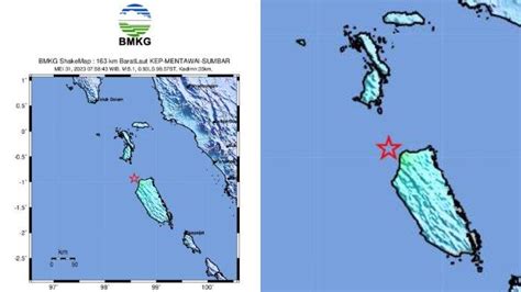 Gempa M 5 3 Guncang Kepulauan Mentawai Sumbar Tidak Berpotensi Tsunami