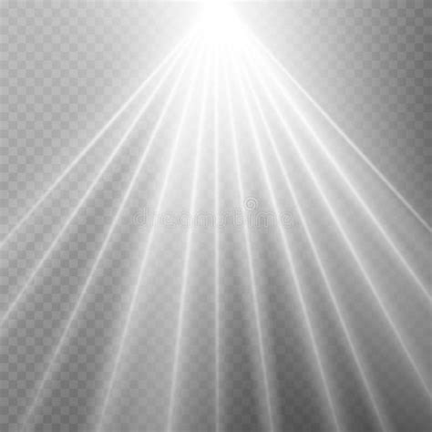 Abstract white laser beam. Transparent isolated on black background ...