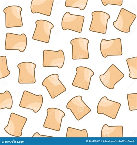 Seamless Pattern With Bread On A White Background Stock Vector