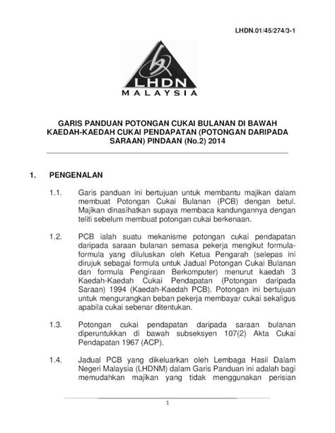 Pdf Garis Panduan Potongan Cukai Bulanan Kaedah Kaedah Dokumen Tips