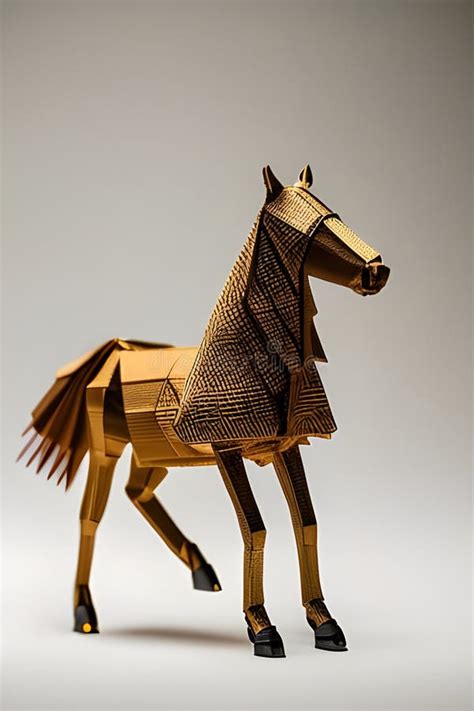 Origami Horse On Light Background Stock Illustration Illustration Of